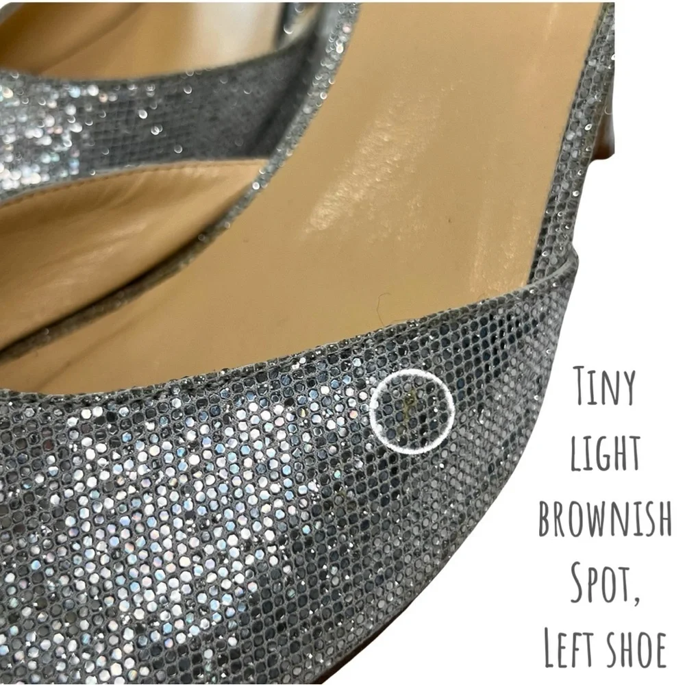 kate spade Heels Glitter Sage D’Orsay Peep Toe Pumps Sparkly Silver Starlight 9